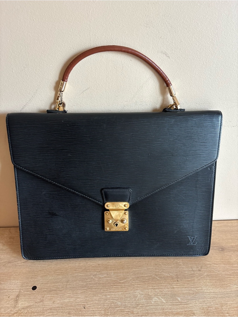 Authebtic Louis Vuitton black tote briefcase - Picture 1 of 11